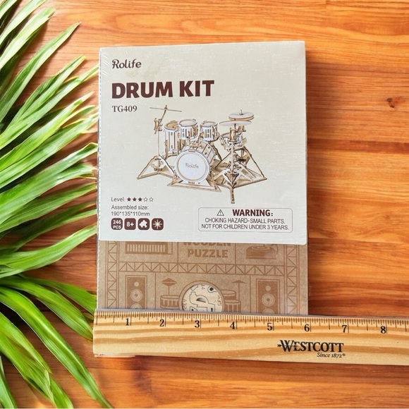 Rolife Drum Kit TG409 3D Wooden Puzzle – 246 PCS – DIY Music Room Model Kit - Picture 7 of 8